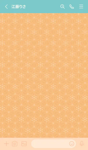 [LINE着せ替え] 和音 麻の葉と音符 杏色 シンプル和柄の画像2