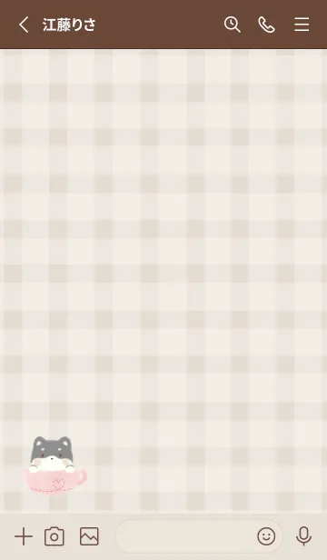 [LINE着せ替え] くろしばラテ -ピンク- チェックの画像2