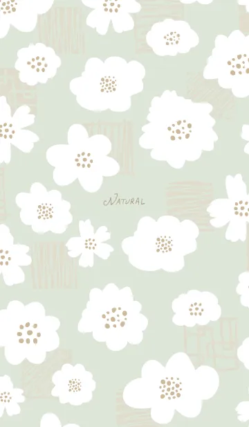 [LINE着せ替え] おしゃれ 花 白 グリーン5の画像1