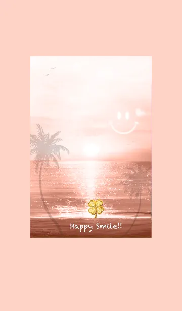 [LINE着せ替え] 運気UP！！ スマイルと幸運のクローバーSepiaの画像1