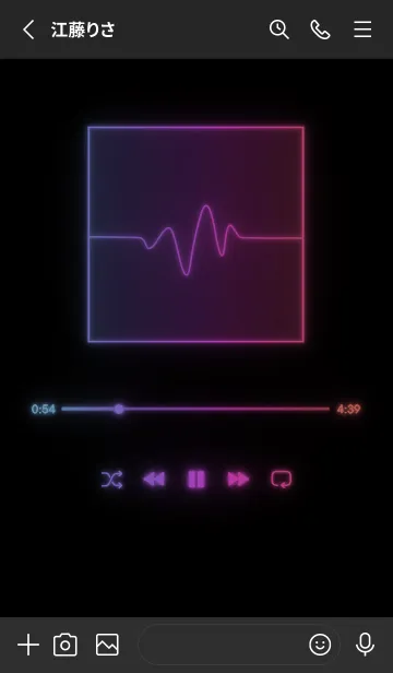 [LINE着せ替え] MUSIC PLAYER - GLOW - ブラック 00の画像2