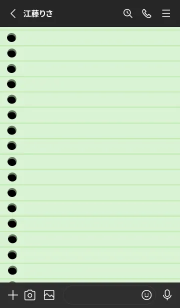 [LINE着せ替え] カラールーズリーフ/パステルグリーン/黒の画像2