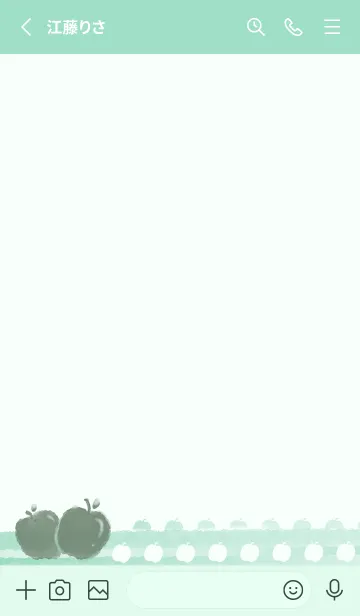 [LINE着せ替え] Smudged apple J-mint greenの画像2
