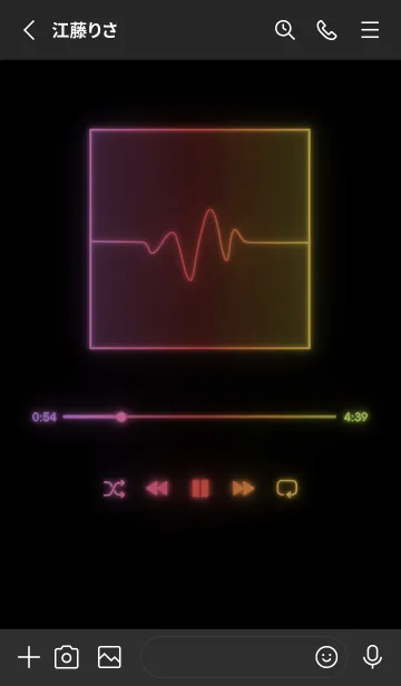 [LINE着せ替え] MUSIC PLAYER - GLOW - ブラック 20の画像2