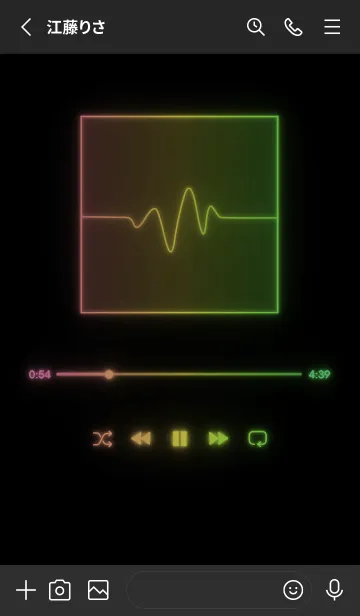 [LINE着せ替え] MUSIC PLAYER - GLOW - ブラック 35の画像2