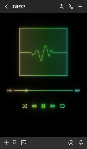 [LINE着せ替え] MUSIC PLAYER - GLOW - ブラック 50の画像2