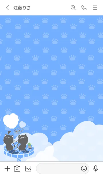 [LINE着せ替え] Cat on platform J - bright color blueの画像2