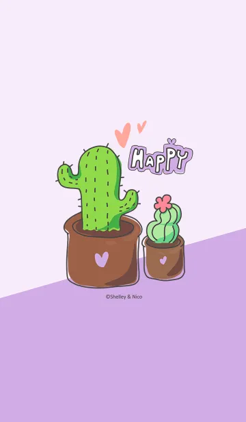 [LINE着せ替え] Succulent J-Romantic Purpleの画像1