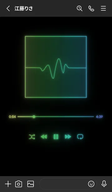 [LINE着せ替え] MUSIC PLAYER - GLOW - ブラック 60の画像2