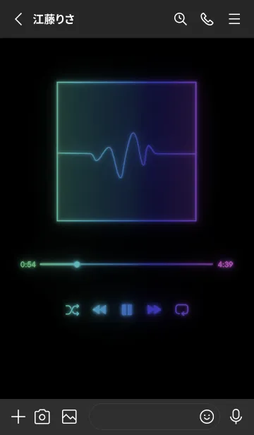 [LINE着せ替え] MUSIC PLAYER - GLOW - ブラック 80の画像2