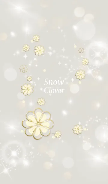 [LINE着せ替え] ベージュ : 全運気上昇！ Snow cloverの画像1