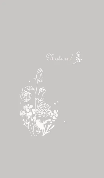 [LINE着せ替え] ナチュラルフラワー・ブーケ・グレージュの画像1