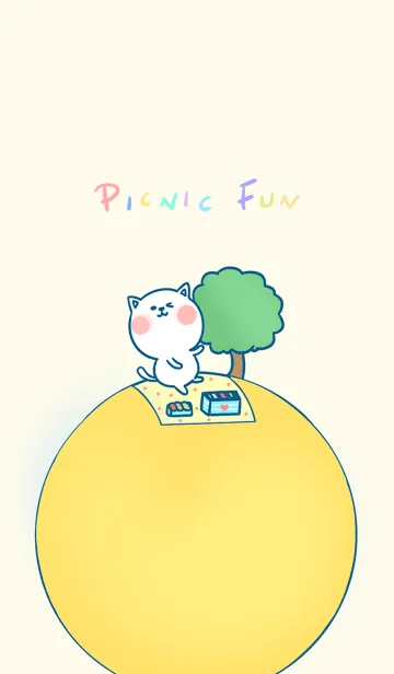 [LINE着せ替え] Picnic fun J-beige. Yellowの画像1