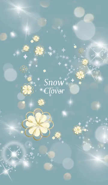 [LINE着せ替え] ベージュと青 : 全運気上昇！ Snow cloverの画像1