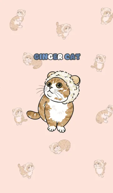 [LINE着せ替え] gingercat10 / peach pink .jpの画像1