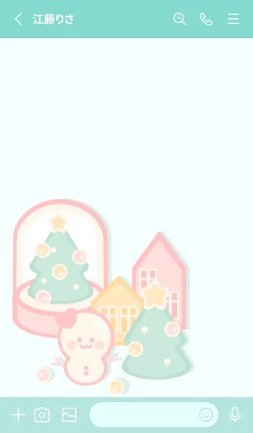 [LINE着せ替え] Pastel Christmas townの画像2