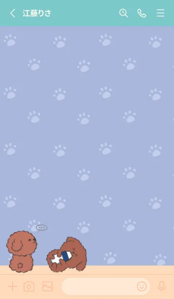 [LINE着せ替え] Naughty Teddy J-Light Gray.Blueの画像2