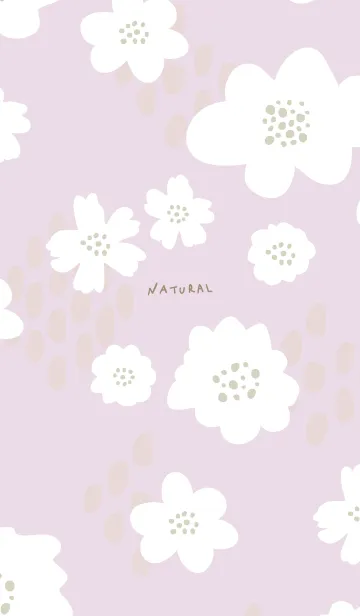 [LINE着せ替え] 白いお花と点々 パープル5の画像1