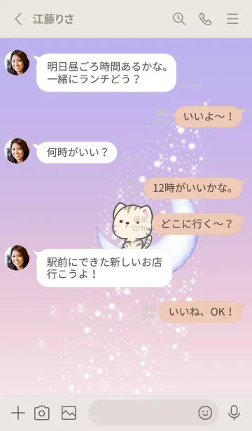 [LINE着せ替え] お月さまととらにゃんの画像3