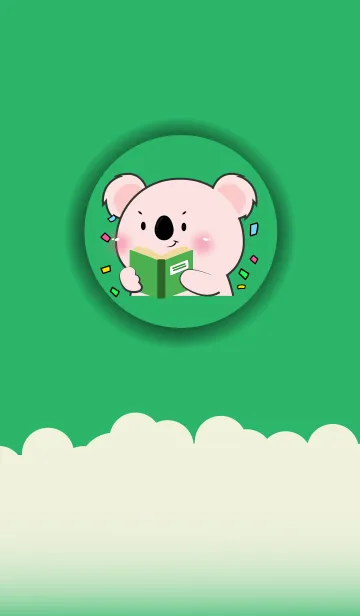 [LINE着せ替え] Simple Pink Koala Love Green Color (JP)の画像1