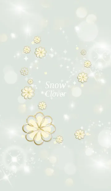 [LINE着せ替え] ミントグリーン : 全運気上昇！ Snow cloverの画像1