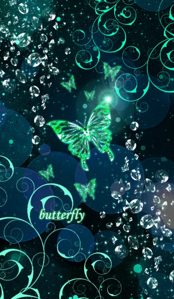 [LINE着せ替え] butterfly [Emerald Green]の画像1