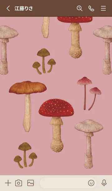 [LINE着せ替え] POISONOUS MUSHROOMS / ピンクの画像2