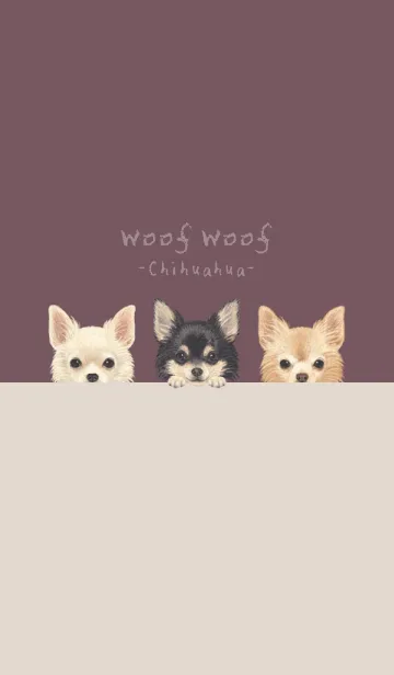 [LINE着せ替え] ワンワン！- チワワ L - ダスティローズの画像1