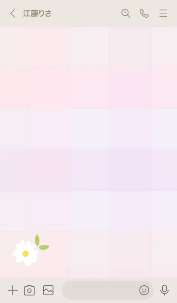 [LINE着せ替え] デイジー チェック柄20の画像2