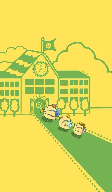 [LINE着せ替え] Duckling School Fun J-Yellow.Greenの画像1