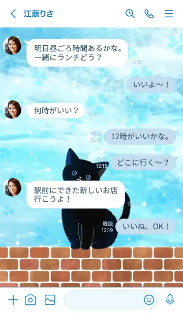 [LINE着せ替え] 幸せに導く癒しの猫〜空色〜の画像3