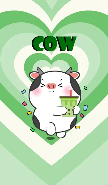 [LINE着せ替え] Cow Like Green Color Theme (JP)の画像1