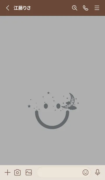 [LINE着せ替え] スマイル＆三日月 銀鼠の画像2