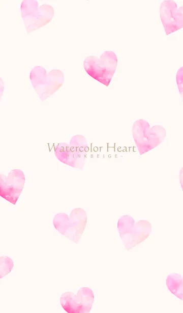 [LINE着せ替え] WatercolorHeart - PINKBEIGEの画像1