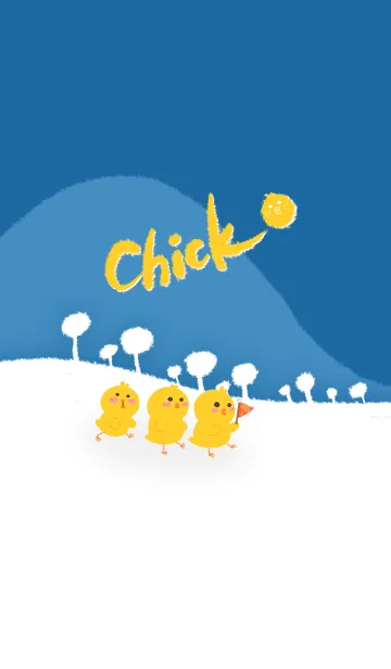 [LINE着せ替え] Little yellow chicken J-dark blueの画像1