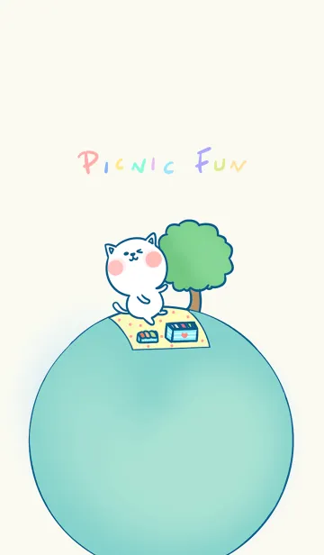 [LINE着せ替え] Picnic fun J-light gray. Indigoの画像1