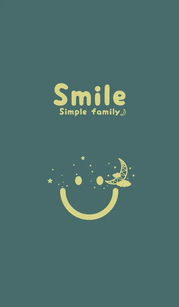 [LINE着せ替え] スマイル＆三日月 錆納戸の画像1