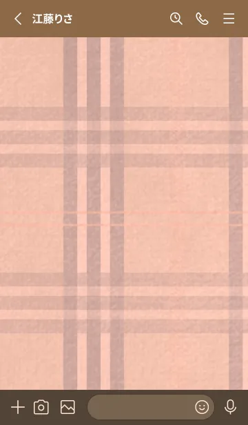 [LINE着せ替え] チェック柄 St 02 - サーモンピンク 01の画像2