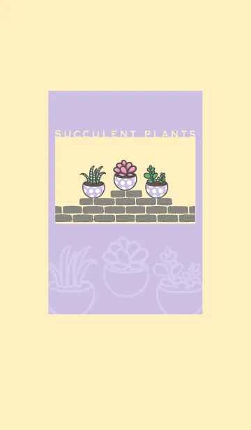 [LINE着せ替え] Succulents J-Pink Purple. Light Yellowの画像1