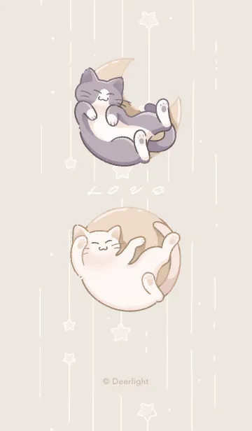 [LINE着せ替え] 日系 - 未分類｜星と月と猫と IIIの画像1