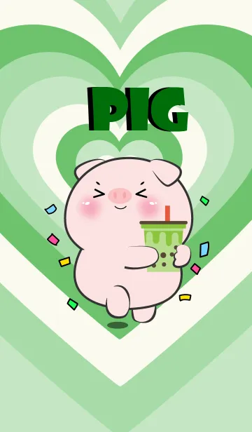 Pig  Like Green Color Theme (JP)の着せ替えメイン画像