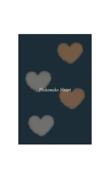 [LINE着せ替え] もこもこハート -ネイビー- 冬の画像1