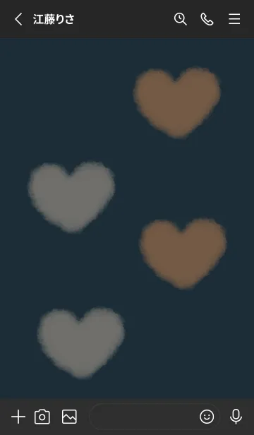 [LINE着せ替え] もこもこハート -ネイビー- 冬の画像2