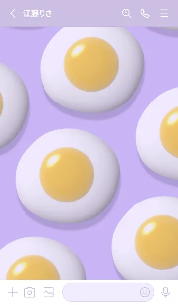 [LINE着せ替え] Cute Egg - Fried Egg New 3の画像2