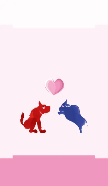 [LINE着せ替え] ekst Red（Dog）Love Blue（Cow）の画像1