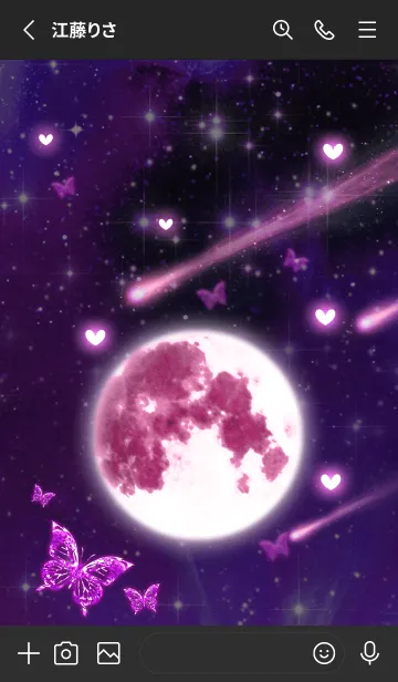[LINE着せ替え] strawberry moon and butterfliesの画像2
