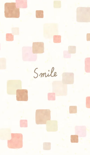 [LINE着せ替え] 水彩 四角 ピンクベージュ9の画像1