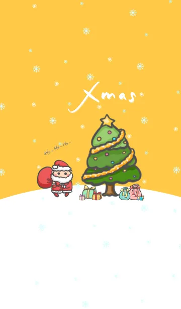 [LINE着せ替え] Happy Christmas Day J-Yellow Orangeの画像1