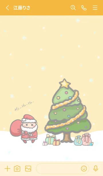 [LINE着せ替え] Happy Christmas Day J-Yellow Orangeの画像2