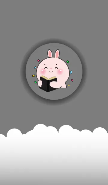 [LINE着せ替え] Simple Pink Rabbit Love Black Theme (JP)の画像1